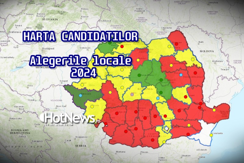 HARTA INTERACTIVĂ a candidaților la alegerile locale 2024. Cine se luptă pentru șefia Consiliilor Județene și primăriilor marilor orașe din România